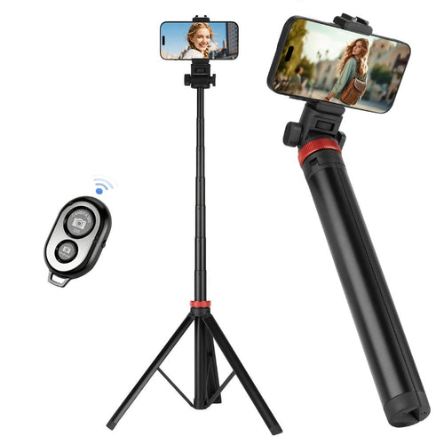 83-Inch Extra-Tall Phone Tripod with Wireless Remote and Stable Base