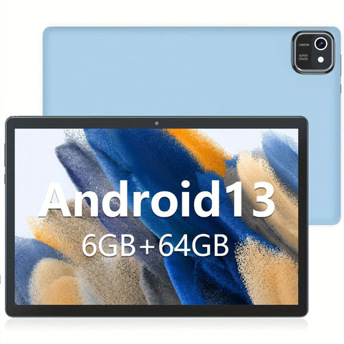 Tablette 10 po Android 13, 2 Go/64 Go, double caméra et batterie 6000 mAh