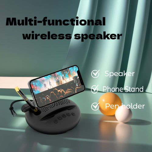 Multifunctional Bluetooth Speaker with Phone Stand and Pen Holder