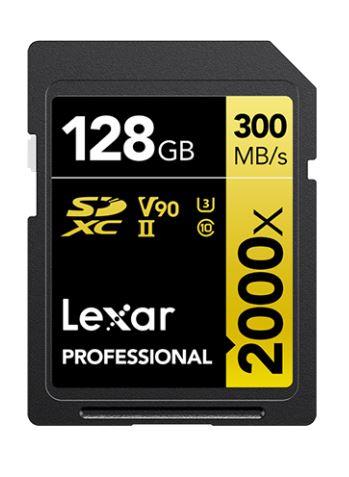 Lexar Professional 2000x SDXC UHS-II — carte V90 300 Mo/s pour vidéo 4K/6K