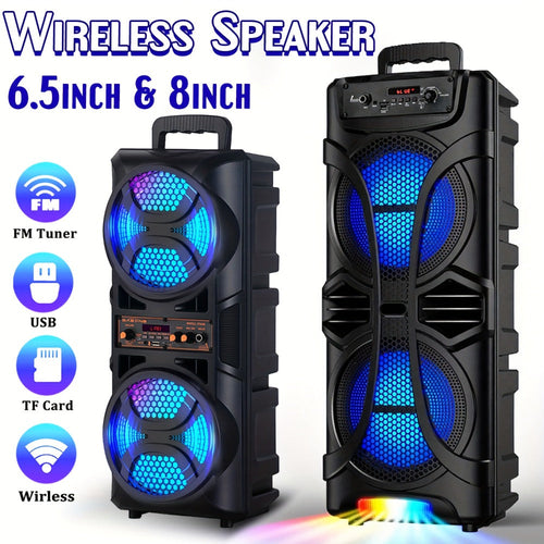 Bluetooth Karaoke PA Speaker with FM Radio and Party Lights