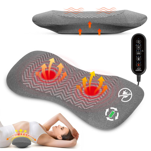 Snailax — coussin lombaire 3-en-1 sans fil : soutien d'air, chaleur, vibration