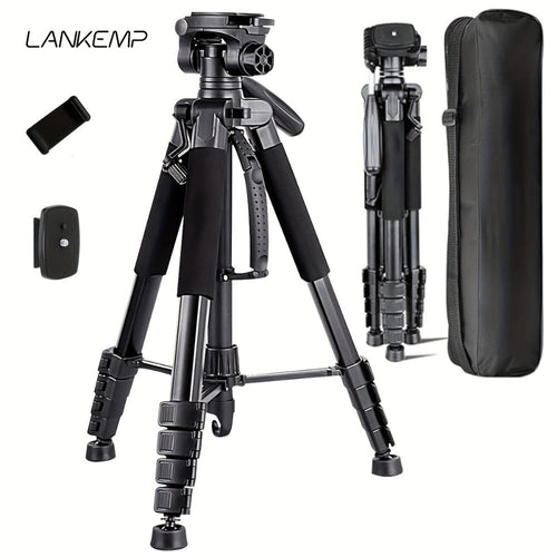 74-Inch Aluminum Camera Tripod with 2 Quick Release Plates, Phone Clip and Bag