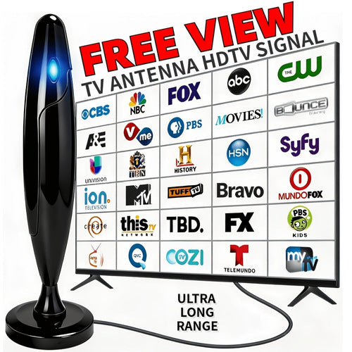 Indoor TV Antenna with Signal Booster Amplifier, 1080P & 4K HD, Ultra Signal Pro