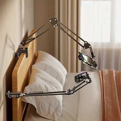 Long-Arm Gooseneck Phone and Tablet Stand, 360-Degree Rotation, Desk or Bedside