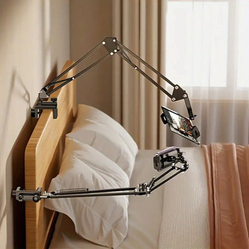 Long-Arm Gooseneck Phone and Tablet Stand, 360-Degree Rotation, Desk or Bedside