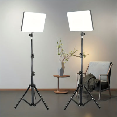 10 in Square LED Ring Light with 63 in Adjustable Tripod and Phone Holder