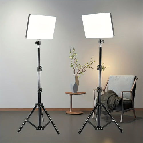 10 in Square LED Ring Light with 63 in Adjustable Tripod and Phone Holder