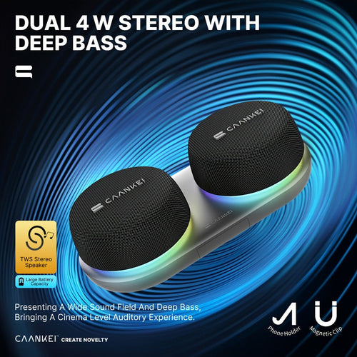Portable Dual Speaker with Charging Base, Long Battery Life and Stereo Sound
