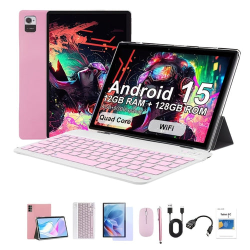 Tablette 2 en 1 de 10,1 po Android 15, 12 Go RAM, 128 Go, avec clavier détachable