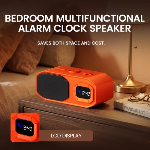 Haut-parleur Bluetooth avec réveil numérique, jumelage TWS, USB, carte TF et AUX