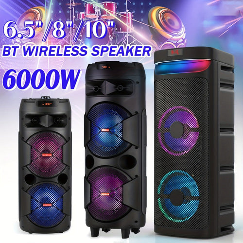 Haut-parleur Bluetooth portatif de fête à double caisson de basses, RGB, TWS, jusqu'à 20 h