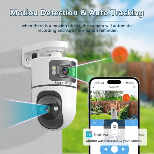 QW2 Dual-Lens Outdoor PTZ Security Camera, IP66, Auto Tracking, Two-Way Audio