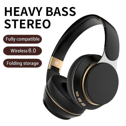 Foldable Wireless Over-Ear Headphones with FM Radio, TF Card, 3.5 mm AUX and Mic