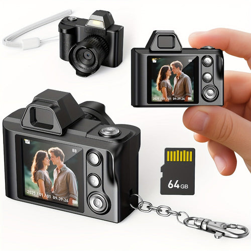 Retro Mini Pocket Camera with LED Flash, Filters and 64GB Memory Card