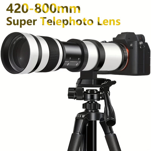 Téléobjectif zoom 420-800 mm f/8,3-16 à mise au point manuelle avec adaptateur monture T