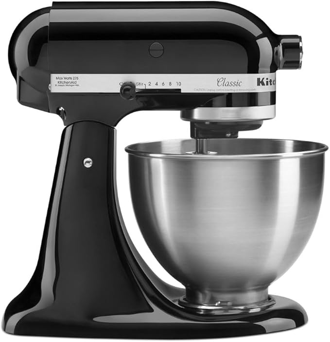 KitchenAid K45SSWH Série Classic – Mélangeur sur socle à tête inclinable de 4,5 litres, blanc (Boite ouverte jamais utilisé))