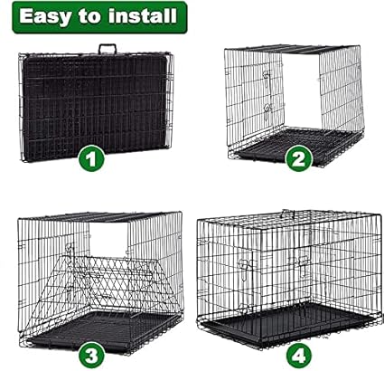 Vibrant Life Cage pour Chien 48” – Double Porte Pliable avec Séparateur