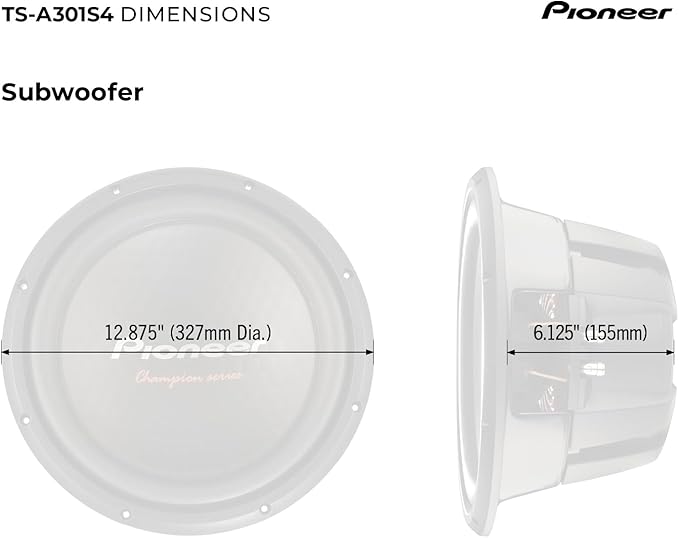 Pioneer TS-A301S4 – Subwoofer 12" Champion Series 1500W 4 Ohms