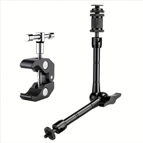 Bras magique articulé 11 po avec super pince pour caméra, moniteur et lumière DEL