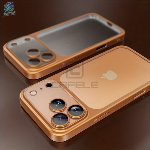 Matte Frosted Clear Case with Built-In Lens Film, Compatible with iPhone 12 to 17
