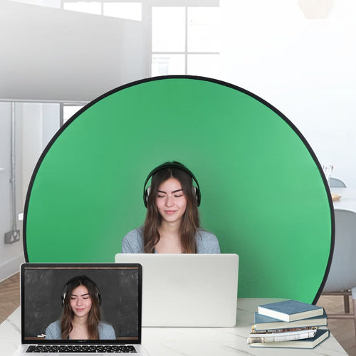 Écran vert pliable sur cadre 43,3 po pour diffusion en direct, photo et appels vidéo