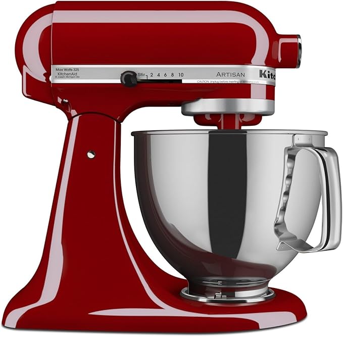 KitchenAid K45SSWH Série Classic – Mélangeur sur socle à tête inclinable de 4,5 litres, blanc (Boite ouverte jamais utilisé))