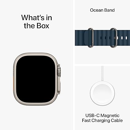 Apple Watch Ultra 2 [GPS + Cellular 49mm] avec Boîtier en Titane et Bracelet Océan Bleu (Nouveau)