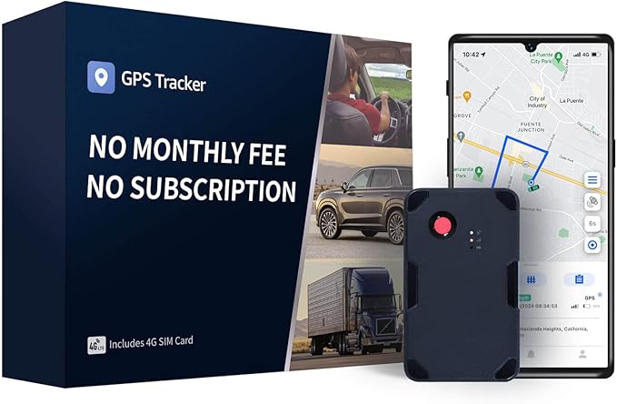 VITALGLOW 4G GPS Tracker – No Subscription Required – SIM Card Included – Real-Time Tracking