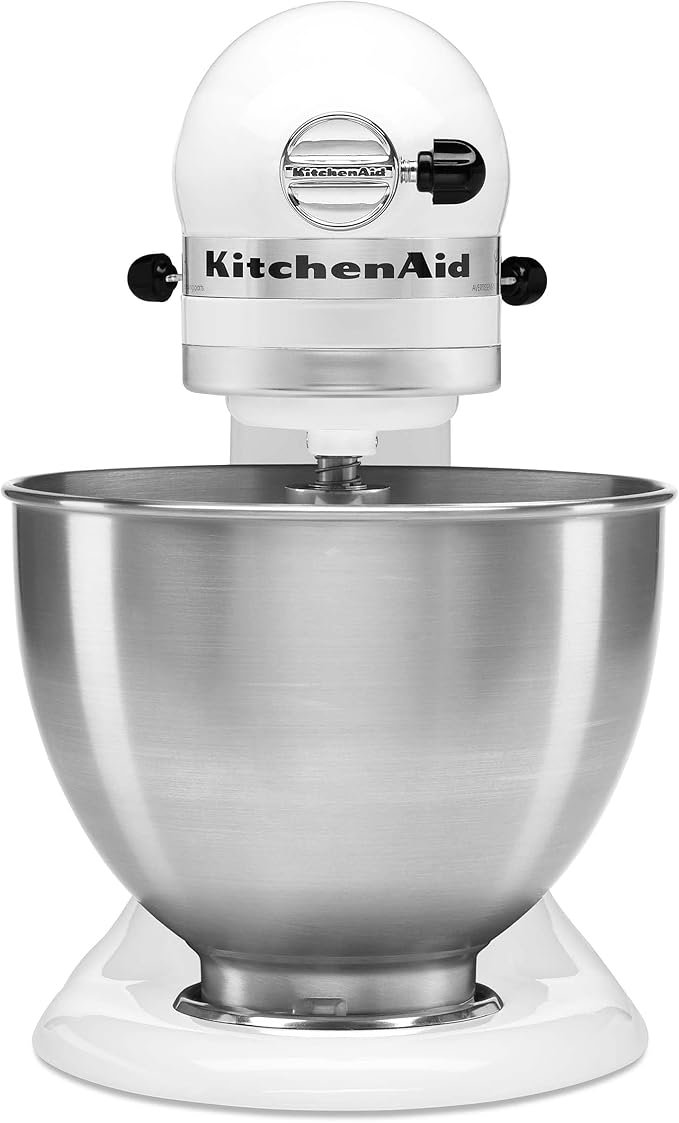 KitchenAid K45SSWH Série Classic – Mélangeur sur socle à tête inclinable de 4,5 litres, blanc (Boite ouverte jamais utilisé))
