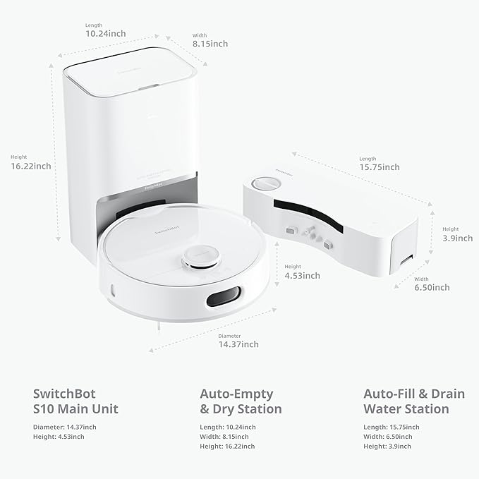SwitchBot S10 – Smart Robot Vacuum and Mop with Automatic Docking Station (Open Box)