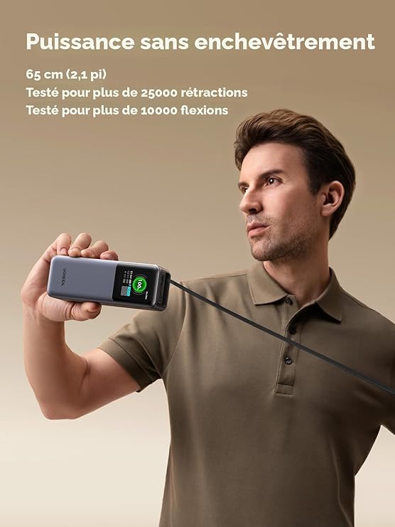 UGREEN Power Bank 20,000mAh – 165W + Retractable Cable (Open Box)