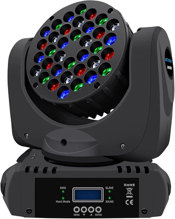 BETOPPER 36x3W LED RGBW Stage Lights with DMX - Professional Lighting Effects (Open Box)