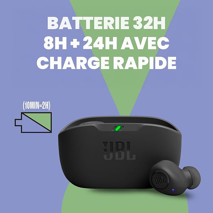 JBL Vibe Buds – True Wireless Earbuds with Deep Bass (Black)