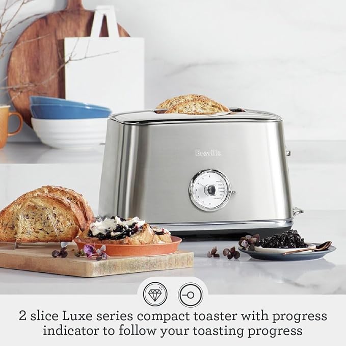 Breville Toast Select Luxe Toaster – Stainless Steel, 2 Slice, Smart &amp; Precise (Open Box)