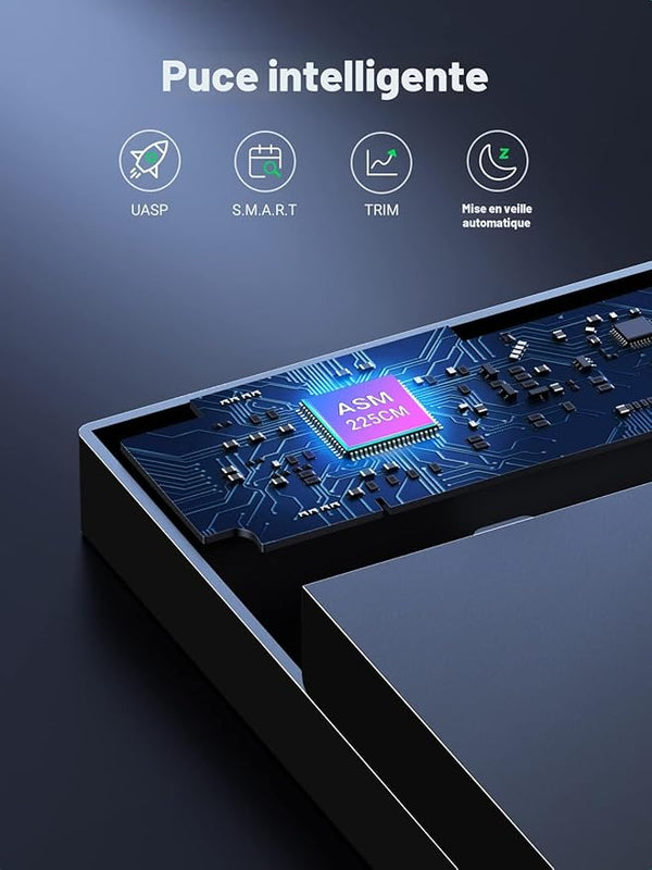 UGREEN External Hard Drive Enclosure 3.5'' and 2.5'' SATA USB 3.0 – High Speed ​​5 Gbps HDD/SSD Enclosure, Compatible with Windows, Mac, TV, PS4/PS5, Tool-Free Installation – Unused Open Box