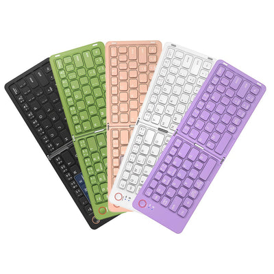 Double-Fold Pocket Bluetooth Keyboard, Rechargeable, Ultra-Slim for Travel