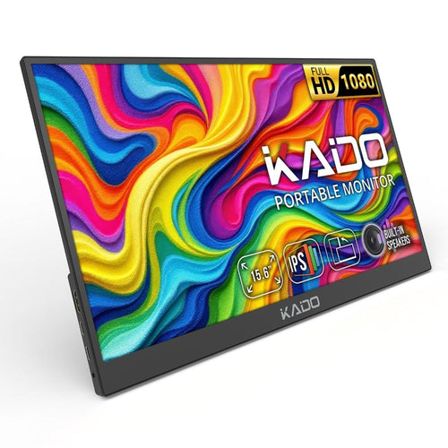 15.6-Inch Portable Monitor, IPS 1080p Full HD, Dual USB-C, Built-In Speakers
