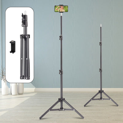 63-Inch Floor Phone Tripod with Adjustable Holder, Optional Gooseneck Arm