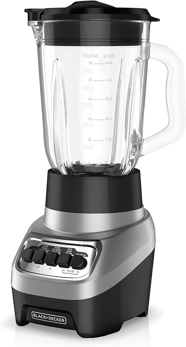 Black & Decker BL1220SG PowerCrush – Mélangeur Multifonction 700 Watts avec Lames QuadPro (Boite ouverte)