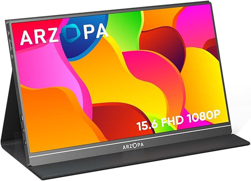 ARZOPA Écran portable 15,6" FHD 1080p – USB-C / HDMI – HDR – Coque intelligente – Table S1