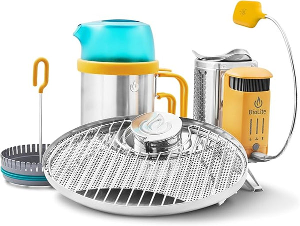 BioLite CampStove Complete Cook Kit – Portable Stove with Grill &amp; Kettle (Open Box)
