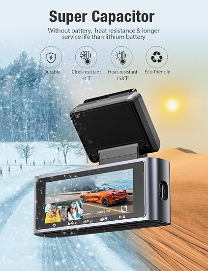 OMBAR Dash Cam 3-Channel – 4K Ultra HD (Open Box)