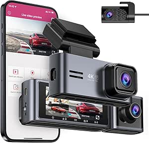 OMBAR Dash Cam 3-Channel – 4K Ultra HD (Open Box)
