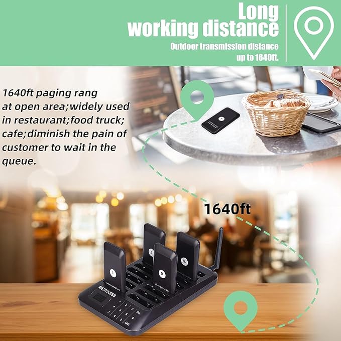 Retekess TD157 – Système de Pager Sans Fil pour Restaurants et Bureaux (Boite ouverte)