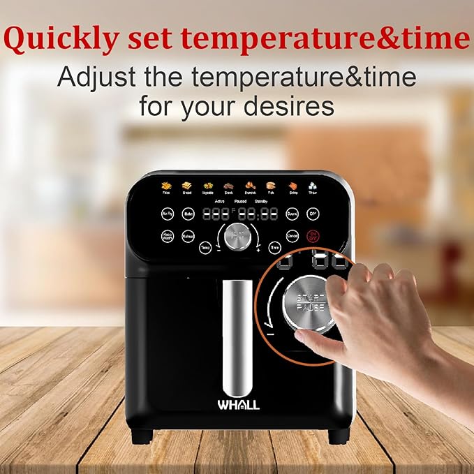 Friteuse à Air WHALL 6.2QT – Écran Tactile LED & 12 Fonctions de Cuisson