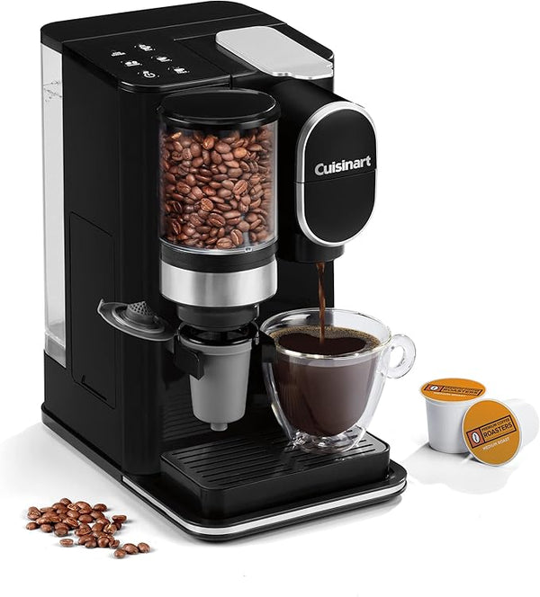 Cuisinart Grind & Brew DGB-2C – Cafetière à portion individuelle avec moulin intégré, compatible dosettes et café moulu (Boite ouverte comme neuf))