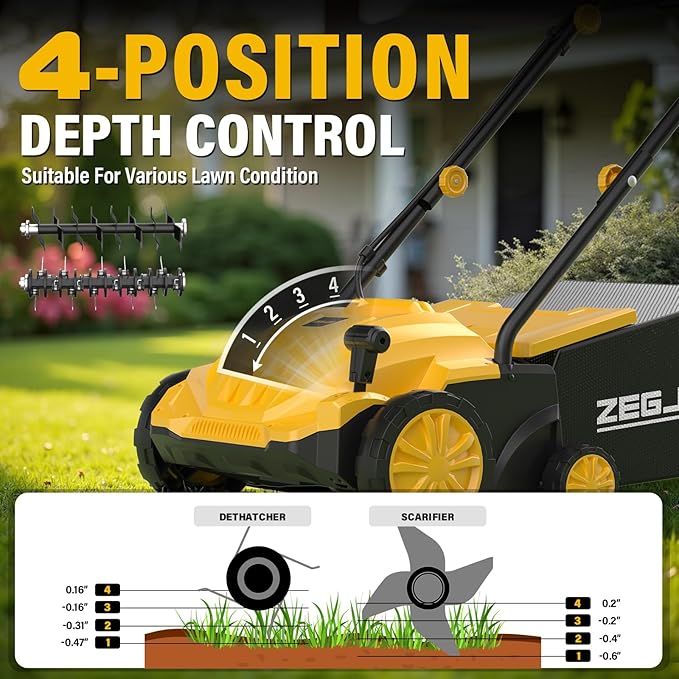 ZEGJAW ZJ-WR5011 – Scarificateur et Démousseur Électrique pour Pelouse (Boite ouverte)