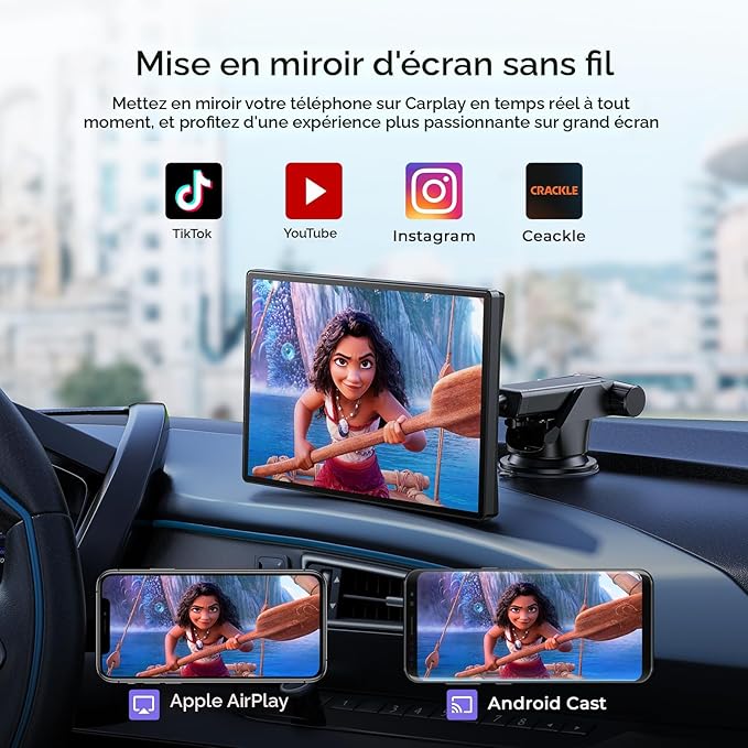 9-inch Smart Car Screen – Wireless CarPlay &amp; Android Auto (Open Box)