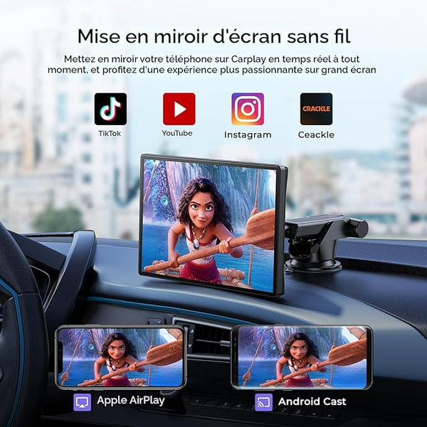 Écran Auto Intelligent 9inch – CarPlay & Android Auto Sans Fil (Boîte ouverte)